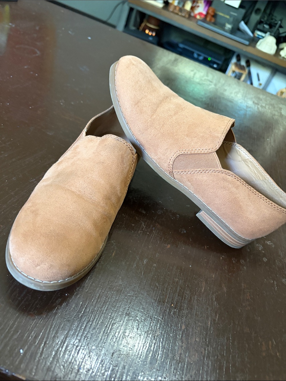 Franco Sarto Tan Suede Slip-On Casual Shoe